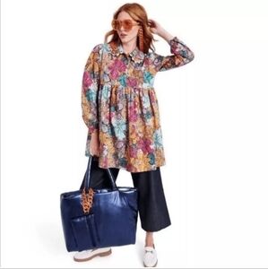 Kika Vargas x Target Anemone multicolor Floral Mini Babydoll Dress XL